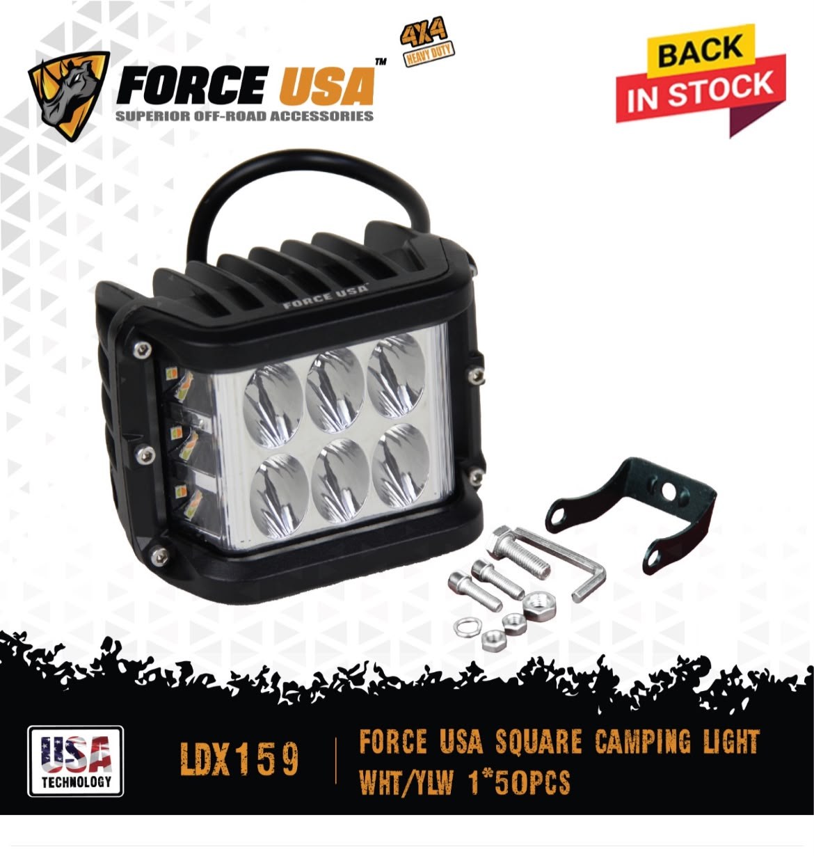 Square LED camping light